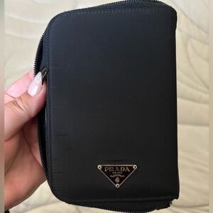 Prada Black Nylon Wallet with Zip